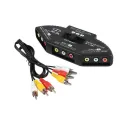 Audio Video Switcher 3-Way AV Selector Switch Box Multi Input Output Adapter - intl. 