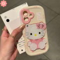 Lovely Hello Kitty 3D DIY Doll Rotate Makeup Mirror Case Compatible for IPhone 16 13 15 14 12 11 Pro Max X XS XR Max 15 7 16 14 Plus 7Plus SE2020 Luxury Cream Puffs Soft Case. 