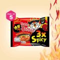 Samyang Buldak Fire Chicken Noodles 3X Spicy (Pack of 5). 