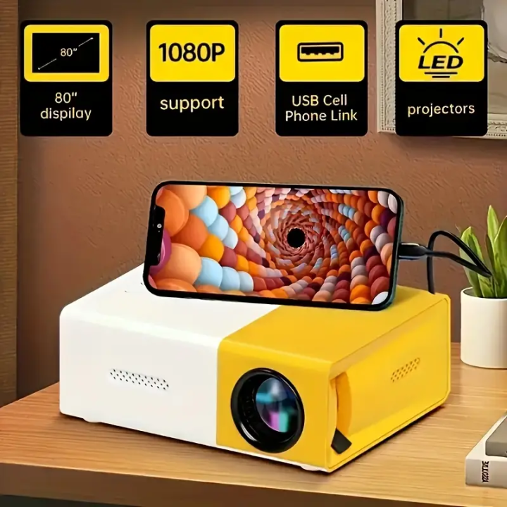【Worth-Buy】 Smart Mini Portable Projector, 180° Adjustable Angle ...