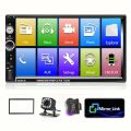 7023B 2 Din Car Radio 7 MP5 Player With HD Touch Screen Support USB SD FM transmitter Phone Mirror Link With Backup Camera. 