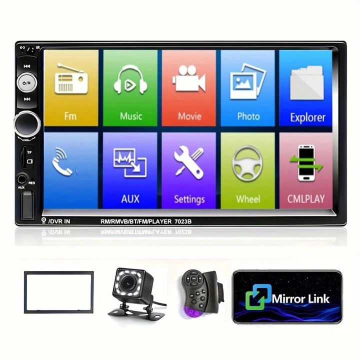 7023B%202%20Din%20Car%20Radio%207%20MP5%20Player%20With%20HD%20Touch%20Screen%20Support%20USB%20SD%20FM%20transmitter%20Phone%20Mirror%20Link%20With%20Backup%20Camera%20-%20Image%203