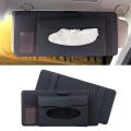 (New)DERANFU 3 In 1 Lichee Texture Multi-function Car Hang Type Leather Towel Box with Card Slot y CD Slot.