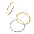 Douyin European and American simple gold titanium steel 3mm coil bracelet cold wind women's thin round wire plain ring bracelet.