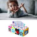 Baby Tissue Box, Soft Scarf Box, Crinkle Tissues, Infant children paly Paper, Busy Pull Tissues for Early Educational Montessori Sensory Toys. 