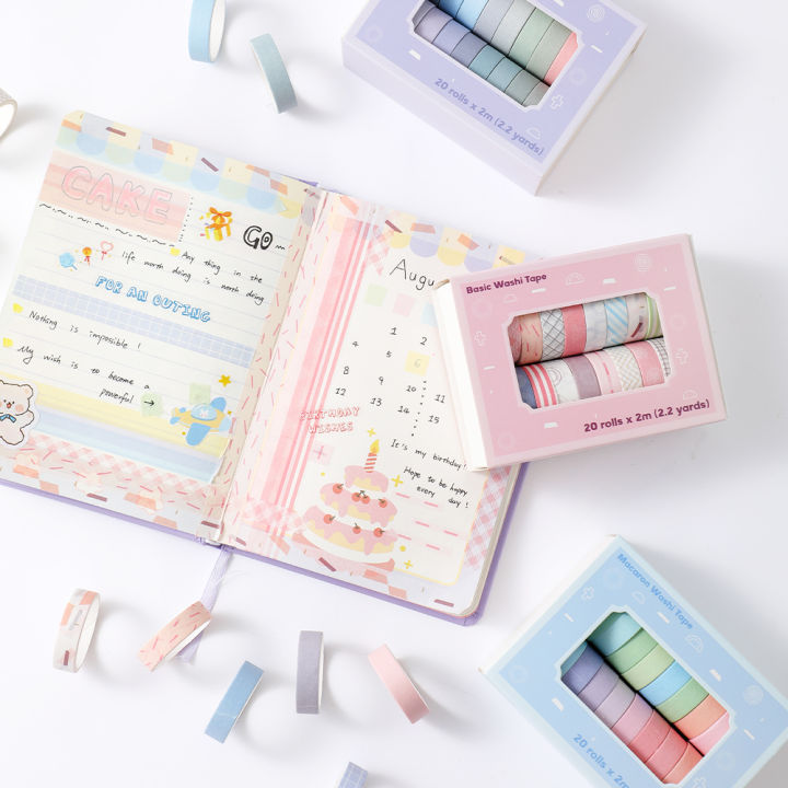 20%20rolls%20Washi%20Tape%20Set%20Simple%20Thin%20Masking%20Tape%20For%20DIY%20Arts%20Crafts%20Gift%20Wrapping%20Journaling%20Scrapbooking%20Labeling%20Coding%20Deco%20-%20Image%204