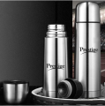 Prestige Thermopro Flask, Stainless Steel Insulated 24 Hours Hot or Cold Bottle Flask, 350 ml Silver vacuum flask.