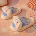 Anime Sanrios HelloKitty Plush Package Heel Cotton Slippers Cartoon Kuromi Cinnamoroll Kawaii Winter Warm Non-Slip Home Slippers.