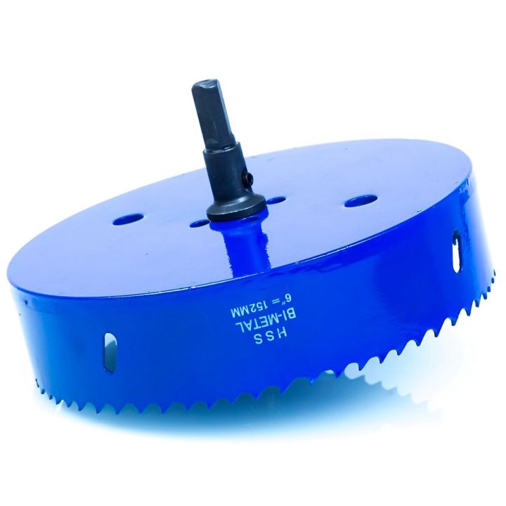 Durable%206%20Inch%20152%20Mm%20Hole%20Saw%20Blade%20for%20Cornhole%20Boards/Corn%20Hole%20Drilling%20Cutter%20&%20Hex%20Shank%20Drill%20Bit%20Adapter%20(Blue)%20-%20Image%205