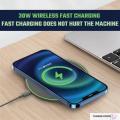 Maximum 30W Capacity Wireless charging pad with USB To type C fast charging Cable, for all wireless supported phone like iPhone, Samsung, Xiaomi etc.