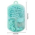 45Pcs/lot Color Binder Clips Set Mint Green Pink Purple Multi Paper Clips Kawaii Stationery Office Accessories School Supplies. 