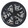 26 Letters In Wheels A-Z Nail Accessories Charms Gold/Pink/Black/Rose Metal Jewels Alphabet 3D Nail Art Decorations Supplies NEW. 