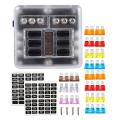 Waterproof Fuse Block Negative Bus Fuse Box Waterproof Boat Fuse Panel with LED Warning Indicator Proof Cover-6 Circuits with Negative Bus Fuse Box. 