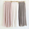 The new solid color drape, cotton and linen, big swing temperament, elastic waist, gentle wind, atmosphere, long skirt, dance, dance. 