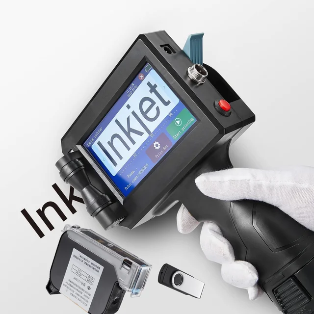 Handheld Inkjet Printer Production Expire Date Batch Code Serial Number Barcode Qr Code Logo Hand Jet Printer