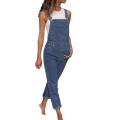 2018 Women's Fashion Denim  Bib Pants  Sexy Long Rompers Bib Pants  Jumpsuits. 