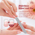 6 Pieces Stainless Steel Nail File Double-Sided Diamond Nail File Metal Nail File Manicure File for Family and Travel.