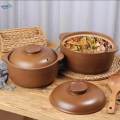 Clay Pot with Lid Binaural Handle Cooking on Stoves Top Earthen Cooking Pot. 