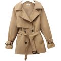 Fashion Women Trench Coat Spring Autumn Vintage Belt Double Breasted Khaki Trench Outwear Slim Office Ladies Overcoat Y541(null). 