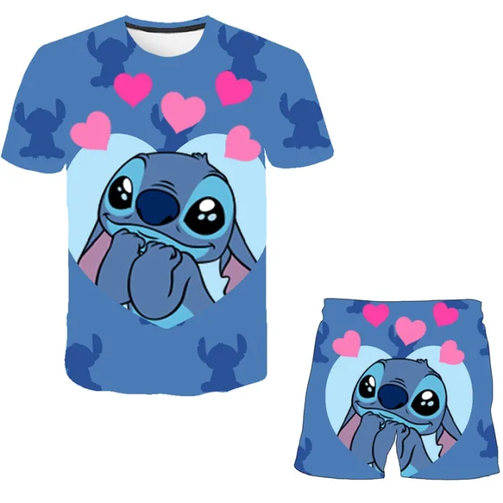 New%20Girls%20Stitch%20Clothing%20Set%20Summer%20Short%20Sleeve%20T%20Shirts%20+%20Short%20Trousers%20Clothes%202Pcs%20Outfits%20Stich%20Unisex%20Girls%20Clothes%20Suit%20-%20Image%204