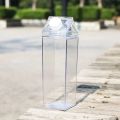 1000ml Square Milk Cup Cartoon Water Bottle Large Capacity Plastic Transparent Juice Drinking Cups Portable Milk Storage Box. 