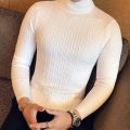 ZOGAA Casual Men Winter Solid Color Turtle Neck Long Sleeve Twist Knitted Slim Sweater Men's Knitted Sweaters Pullover Knitwear.
