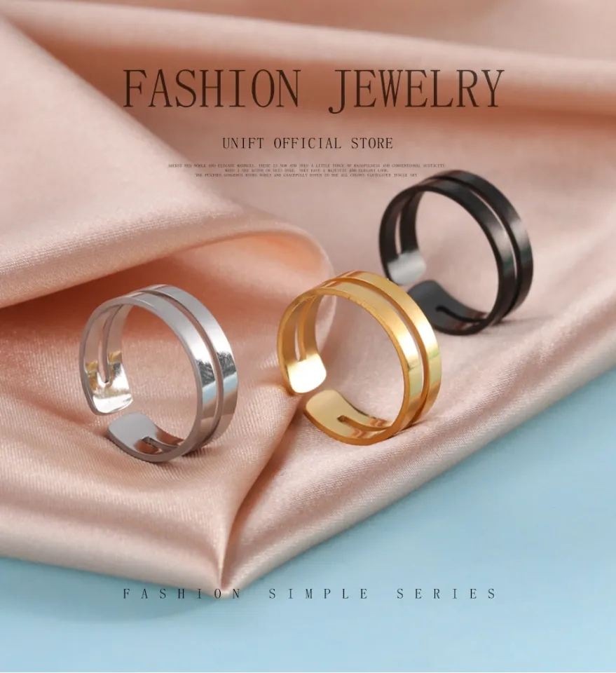 Unift Stainless Steel Simple Geometric Ring Men Adjustable Finger Rings Trendy Couple Minimalist Jewelry Accessories Gift Daraz .bd