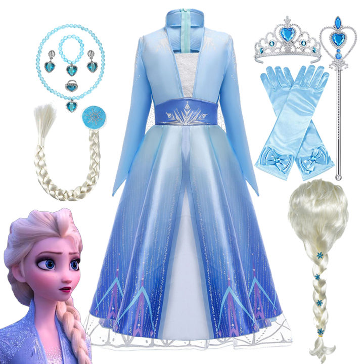 Disney Frozen Girls Dress Elsa Princess Cosplay Costume Kid