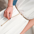 Cute Metal Adjustable Thin Ladies Waist Pearl Chain Belt For Decorative Cloth. 