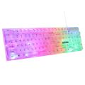Douni KB101 Colorful Luminous RGB Transparent Keyboard Mechanical Feel Laptop Gaming Wired Keyboard. 
