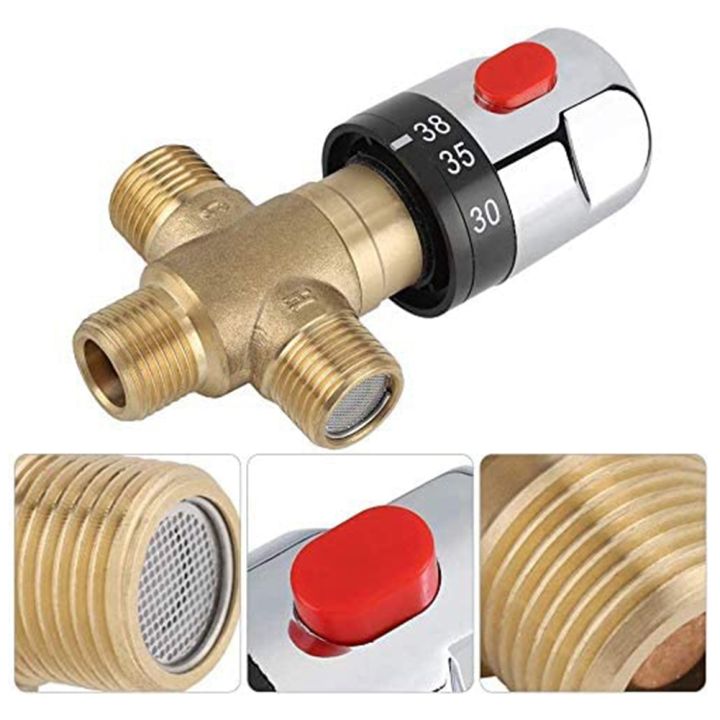 JAEEE%20Thermostatic%20Mixing%20Valve%20Solid%20Brass%20G1/2%20for%20Shower%20System%20Water%20Temperature%20Control%20Pipe%20Basin%20Thermostat%20Control%20-%20Image%204