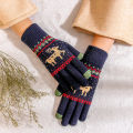 （New）Lady now Deer Knitted Thicken Glove Full Finger Touch creen Mitten Xma. 