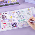 60Sheet/Box Sanrio Sticker Kawaii Hello Kitty Kuromi Cinnamoroll Melody Hand Account Material Decoration DIY Stickers Kids Toys Amour zii. 
