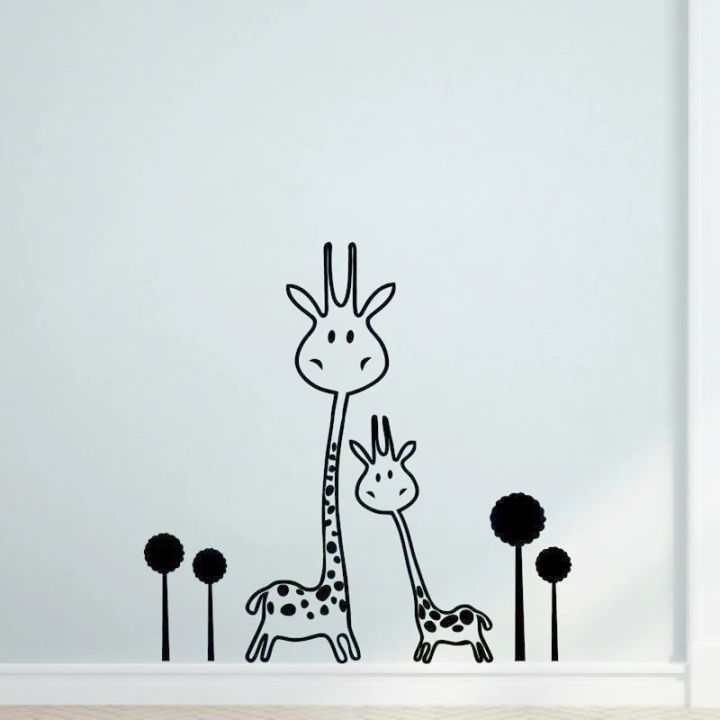 Vinyl%20Wall%20Decal%20Removable%20Giraffe%20Wall%20Sticker%20Baby%20Nursery%20-%20Animals%20-%20Two%20Cute%20Giraffes%20Wall%20Sticker%20Art%20Transfer%20Murals%20-%20Image%204
