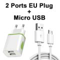 1M 2M 3M Cable Chargers For Tecno Spark POwer 2 GO 2022 9 8C 8 7 Pro 7T 7P 7 6 Air Micro Cables USB EU Dual Adapter 1 2 3 Meter.