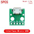 5PCS USB Male Connector / MINI MICRO USB to DIP Adapter female connector 2.54 Connector B Type-C USB2.0 3.0 Female PCB Converter. 