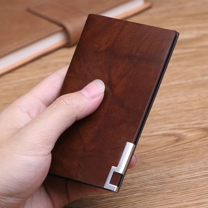 Premium Slim Men Wallet Leather Card Holder Black