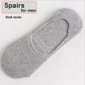 5 Pairs Men Cotton Socks Breathable Invisible Boat Socks Nonslip Loafer Ankle Low Cut Short Sock for Leather Sports Shoes Sox.