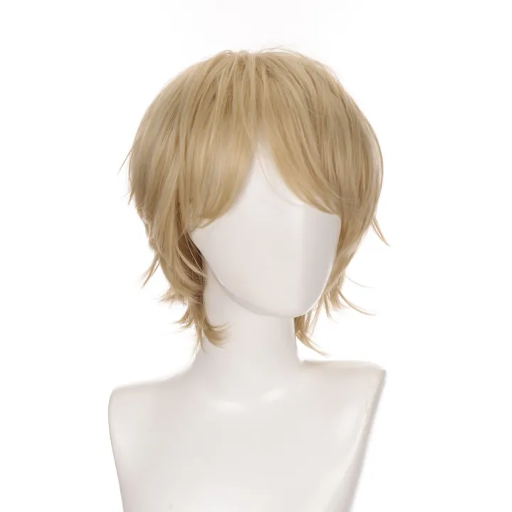 RANYU%20Short%20Synthetic%20Wig%20Blonde%20Men%20Straight%20Hair%20Wig%20for%20Anime%20Cosplay%20Daily%20Party%20Heat%20Resistant%20-%20Image%206