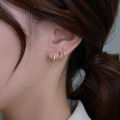Rhinestone Four-claw Row Earrings Female Simple Korean Shiny Earrings Party. 