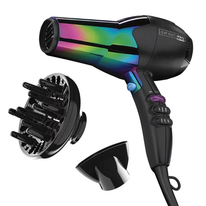 InfinitiPRO by Conair Ionic Hair Dryers, Rainbow with Concentrator and Diffuser 490R