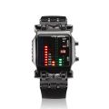 New Unisex Square Style Cool Colorful LED Digital Watch Binary Wrist Black.
