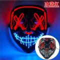 Dual color luminous mask LED party horror mask nightclub ghost face luminous mask. 