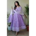 Dress Violet 3 Pcs Trendy Design for Women and Girls Premium Quality Stitched Fabric. 