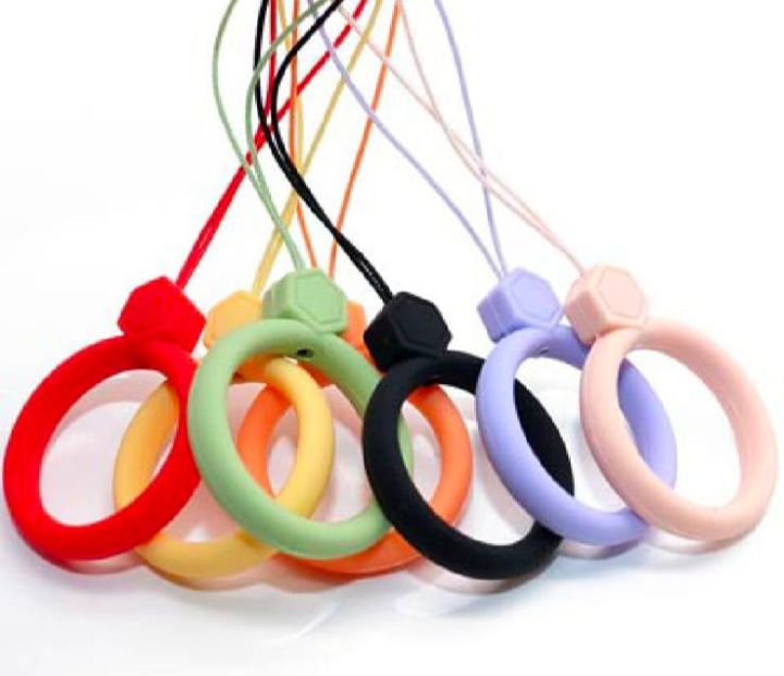 1 pics Cute Silicone Wrist Strap Lanyard for Keys Phones Ring Straps for IPhone7 Keycord Lanyards Finger Rings Mobile Phone Accessories
