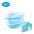 [10PCS]Mask Non-Woven Masks 3-Layer Comfortable Sanitary Mask Anti-dust Mask Blue. 