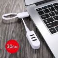1.2m USB 3 Hub Cable USB2.0 Hub With Power Adapter Mini 0.3m USB Hab For Laptop PC Notebook Extend Cable USB Hub Data（30cm Black）. 