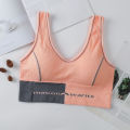 Sports Vest Anti-Exposure Color Matching Backless Crop-Top Bandeau Underwired Padded Bottoming Underwear.