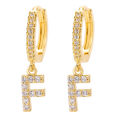 European and American gold-plated 26 letter zircon earrings, high-end niche earrings, delicate ear clips, temperament, earrings, earrings earrings wholesale. 
