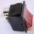 KCD4 Rocker Switch 16A 250V 4 Pin Black Color Switches 4Pin On Off 2 Positions Full Illuminated Neon RED Indicators. 
